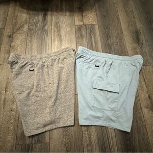 Bundle of 2 RSQ Men's Sweat Shorts XL - Heather Grey & Blue Cargo